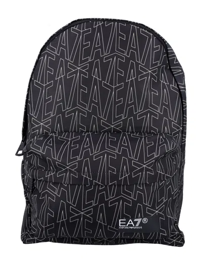 Ea7 Printed Backpack In Black