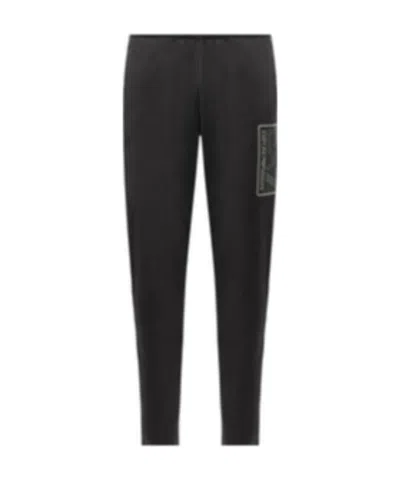 Ea7 Printed Casual Pants In Black