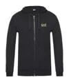 Ea7 Printed Logo Hoodie In Black