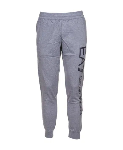 Ea7 Printed Logo Sweatpants In Gray