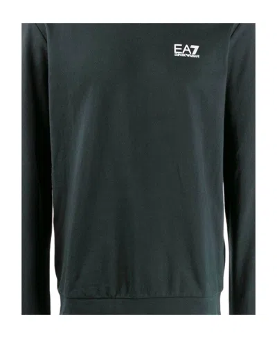 Ea7 Printed Logo Sweatshirt In Green