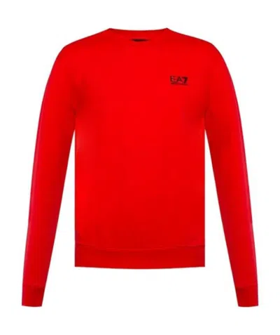 Ea7 Printed Logo Sweatshirt In Red
