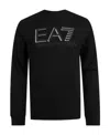 Ea7 Printed Round-neck Sweater In Black