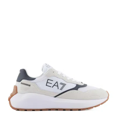 Ea7 Printed Sneakers In White
