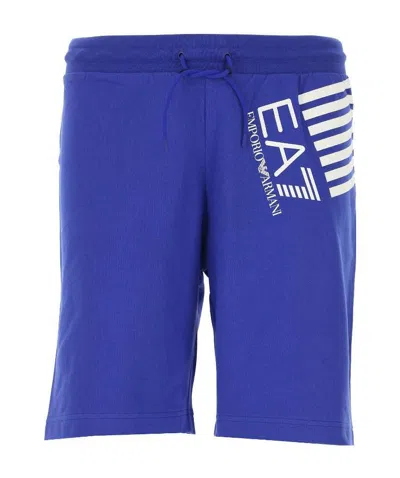 Ea7 Printed Sports Shorts In Blue