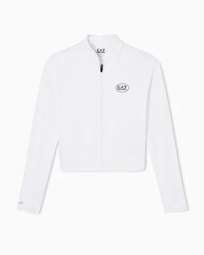 Ea7 Pro Tennis Sweatshirt In Technical Fabric Ventus7 In White