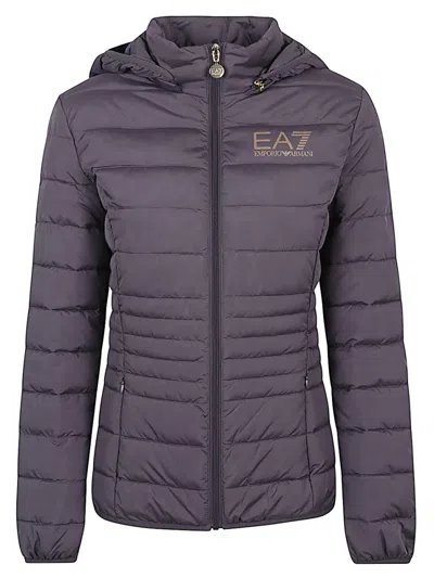 EA7 PURPLE CORE HOODED JACKET