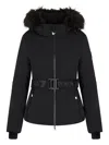 Ea7 Quilted Belted Jacket In Black