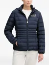 Ea7 Logo-print Padded Jacket In Blue