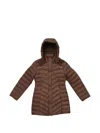 Ea7 Quilted Hooded Jacket In Brown