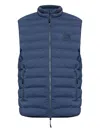 Ea7 Quilted Logo-plaque Gilet In Blue