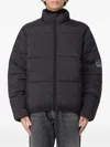 Ea7 Quilted Logo-print Jacket In Blue