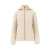 Ea7 Quilted Nylon Downjacket In Neutral