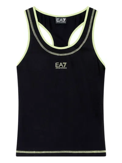 Ea7 Racer-back Tank Top In Black