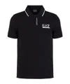 Ea7 Raised Logo-detail Polo Shirt In Black