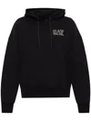 Ea7 Raised-logo Hoodie In Black