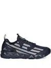 Ea7 Reflective Panelled Sneakers In Blue