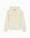 Ea7 Regular Fit Hoodie Logo Series In Cotton With Ribbed Details In White