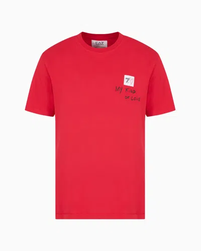 Ea7 Regular Fit T-shirts In Red