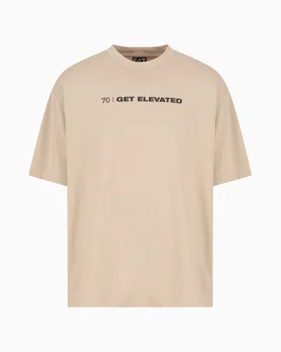 Ea7 Relaxed Fit T-shirts In Beige