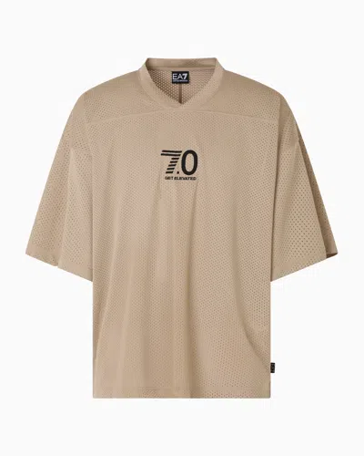 Ea7 Relaxed Fit T-shirts In Beige