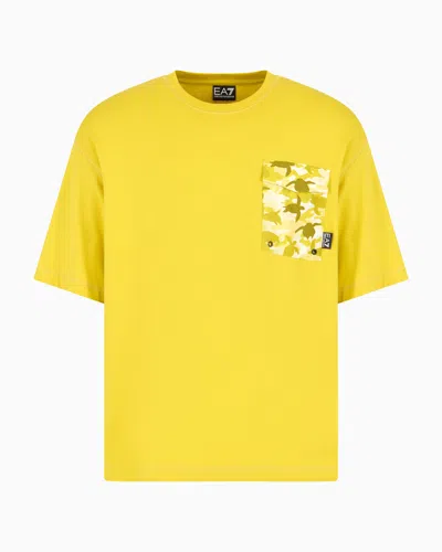 Ea7 Relaxed Fit T-shirts In Yellow