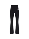 Ea7 Ribbed Flared Track Pants In Black