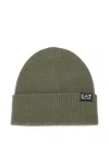 Ea7 Ribbed-knit Beanie Hat In Green