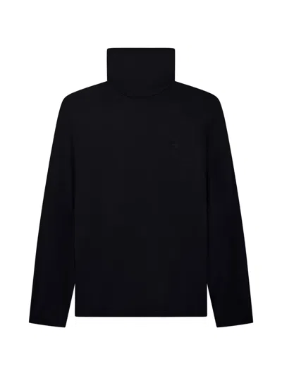 Ea7 Roll-neck Long-sleeve Sweater In Black