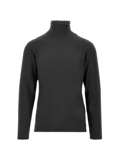Ea7 Roll-neck Long-sleeve T-shirt In Black