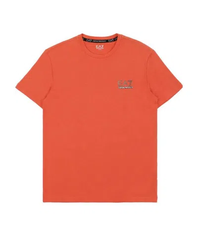 Ea7 Round Collar Logo T-shirt In Orange