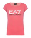 Ea7 Round Collar Logo T-shirt In Red