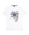Ea7 Round Collar Logo T-shirt In White