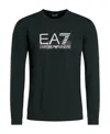 Ea7 Round Collar Long Sleeve Sweater In Black