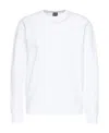 Ea7 Round Collar Long Sleeve Sweater In White