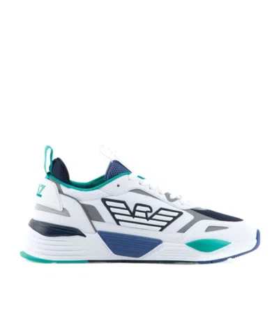 Ea7 Round Head Lacing Casual Sneakers In White