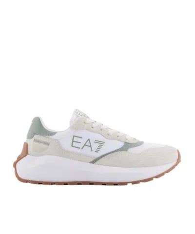 Ea7 Round-head Sneakers In White