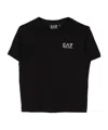 Ea7 Kids' Round Neck T-shirt In Black
