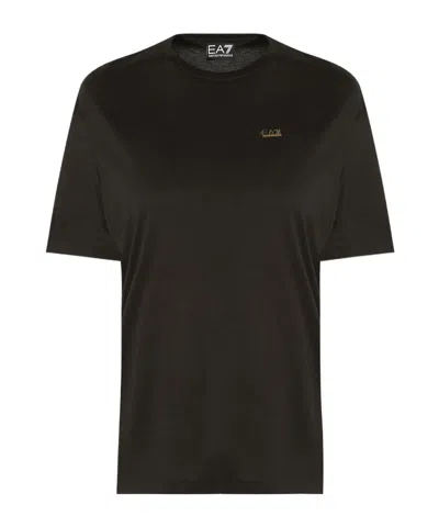 Ea7 Round Neck T-shirt In Black