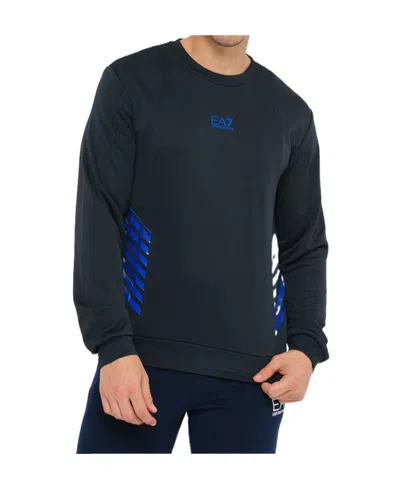 Ea7 Round-necked Logo Sweater In Black