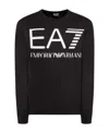 Ea7 T-shirt With Round Neck And Long Sleeves In Black