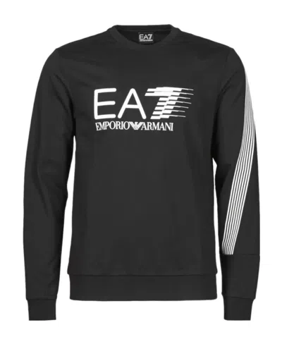 Ea7 Round-necked Logo Sweater In Black