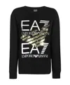 Ea7 Round-necked Logo Sweater In Black