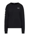 Ea7 Round-necked Logo Sweater In Black