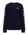 Ea7 Round-necked Logo Sweater In Black