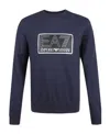 Ea7 Round-necked Logo Sweater In Black