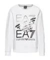 Ea7 Round-necked Logo Sweater In White
