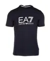 Ea7 Round-necked Logo T-shirt In Black