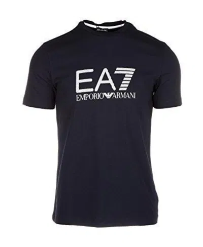 Ea7 Round-necked Logo T-shirt In Black