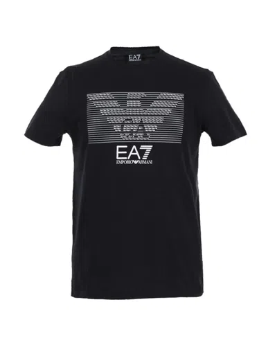 Ea7 Round-necked Logo T-shirt In Black